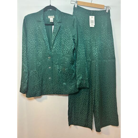 NWT L SPACE Green Leopard Bennytt Blazer and Harlow Pants. Size 2 - Picture 11 of 12